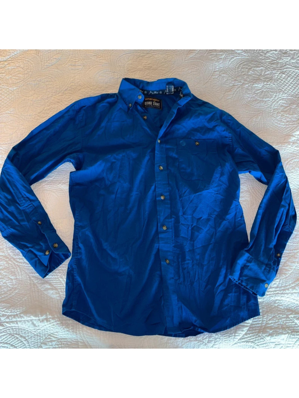 Navy Blue George Straight Wrangler Collab Button Up